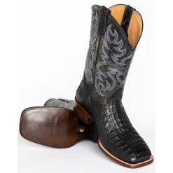 Flash Sale ✨ Cody James Men's Caiman Embroidered Exotic ???? Boots - Wide Square Toe Black ???? -Cody James -shop unnamed file 3111