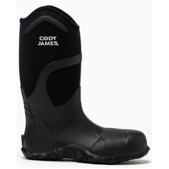 Hot Sale ???? Cody James Men's Rubber Work ???? Boots - Soft Toe Black ???? 2 Hot Sale ???? Cody James Men's Rubber Work ???? Boots - Soft Toe Black ???? - Image 2