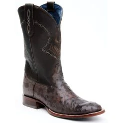 Top 10 ???? Cody James Men's Blue Exotic Full-Quill Ostrich Western ???? Boots - Round Toe Brown ????