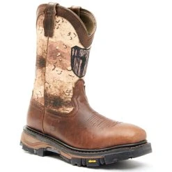 Promo ✔️ Cody James Men's Camo Flag Decimator Composite Work Boot - Wide Square Toe Brown ????