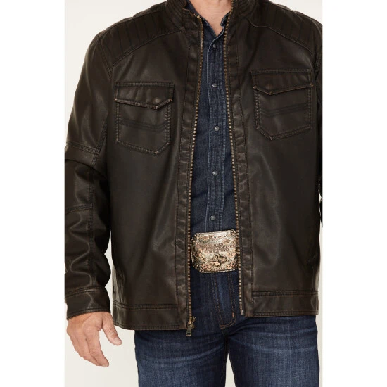 Budget ???? Cody James Men's Houston Distressed Moto Jacket - Big & Tall Brown ???? 3 Budget ???? Cody James Men's Houston Distressed Moto Jacket - Big & Tall Brown ???? - Image 3