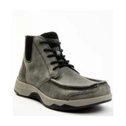 Best Sale ???? Cody James Men's Trusted Glacier Lace Up Casual Chelsea ???? Boots - Moc Toe Grey ????