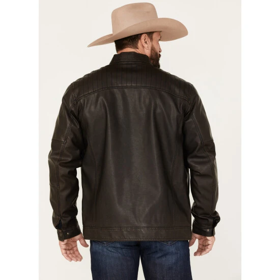 Budget ???? Cody James Men's Houston Distressed Moto Jacket - Big & Tall Brown ???? 4 Budget ???? Cody James Men's Houston Distressed Moto Jacket - Big & Tall Brown ???? - Image 4