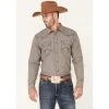 New ✔️ Cody James Men's Decree Solid Chambray Long Sleeve Snap Western ???? Shirt Brown ????