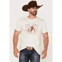 Promo ???? Cody James Men's Giddy Up Rodeo Graphic Short Sleeve T-Shirt Cream ⌛