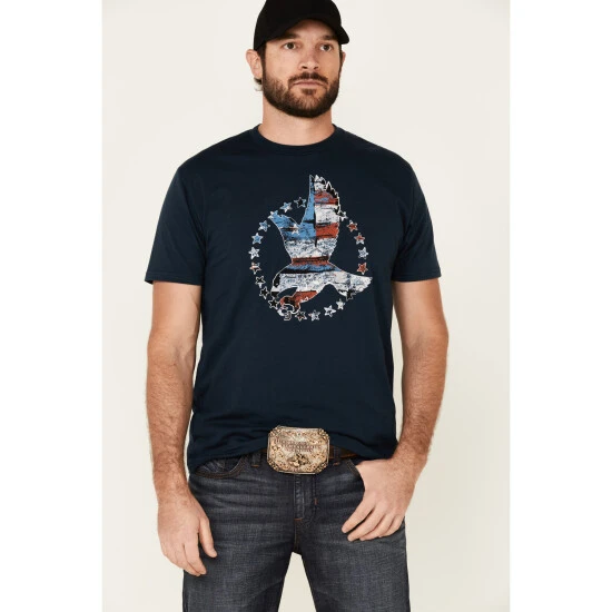 Wholesale ???? Cody James Men's Navy Star Grab Eagle Graphic Short Sleeve T-Shirt ⌛ 1 Wholesale ???? Cody James Men's Navy Star Grab Eagle Graphic Short Sleeve T-Shirt ⌛