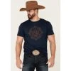 Flash Sale ⌛ Cody James Men's Navy Directional Graphic Short Sleeve T-Shirt ????