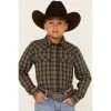 Best reviews of ???? Cody James Boys' Douglas Fir Plaid Print Long Sleeve Snap Western ???? Shirt Green ❤️