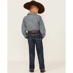Hot Sale ???? Cody James Little Boys' Maverick Dark Wash Straight ???? Jeans - Sizes 4-8 Blue ????