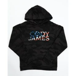 Top 10 ???? Cody James Boys' Flag Logo Camo Hooded Sweatshirt Black ????