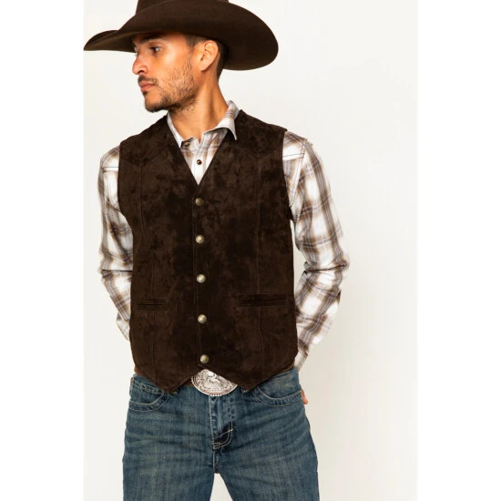 Best Sale ???? Cody James Men's Wild Boar Suede Vest Brown ???? 1 Best Sale ???? Cody James Men's Wild Boar Suede Vest Brown ????