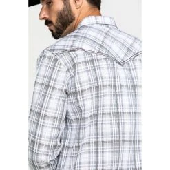 Hot Sale ???? Cody James Men's Ghost Rider Plaid Long Sleeve Western ???? Shirt Grey ✔️ -Cody James -shop unnamed file 3684