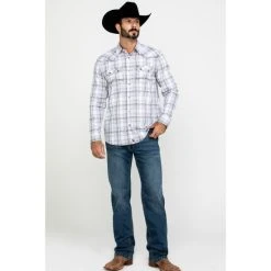 Hot Sale ???? Cody James Men's Ghost Rider Plaid Long Sleeve Western ???? Shirt Grey ✔️ -Cody James -shop unnamed file 3685
