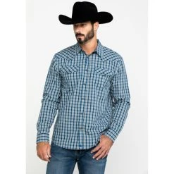 Hot Sale ???? Cody James Men's Harvest Check Plaid Long Sleeve Western ???? Shirt Blue ???? -Cody James -shop unnamed file 3690