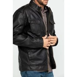 New ???? Cody James Men's Backwoods Distressed Faux Leather Moto Jacket - Big & Tall Brown ???? -Cody James -shop unnamed file 3707