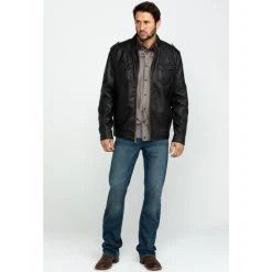 New ???? Cody James Men's Backwoods Distressed Faux Leather Moto Jacket - Big & Tall Brown ???? -Cody James -shop unnamed file 3709