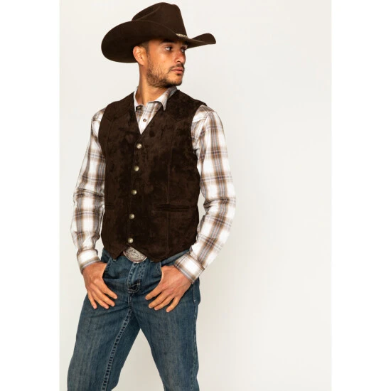 Best Sale ???? Cody James Men's Wild Boar Suede Vest Brown ???? 4 Best Sale ???? Cody James Men's Wild Boar Suede Vest Brown ???? - Image 4