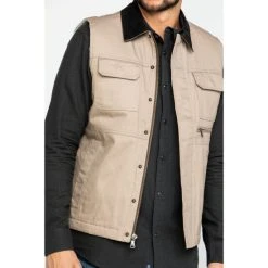 Best reviews of ???? Cody James Men's Tan Ranchero Timberwolf Canvas Vest ⌛ -Cody James -shop unnamed file 3713