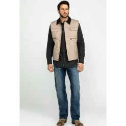 Best reviews of ???? Cody James Men's Tan Ranchero Timberwolf Canvas Vest ⌛ -Cody James -shop unnamed file 3715