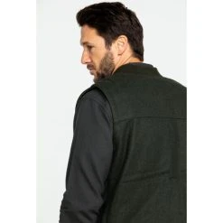 Budget ???? Cody James Men's Grover Wool Blend Leather Pocket Vest Olive ???? -Cody James -shop unnamed file 3720