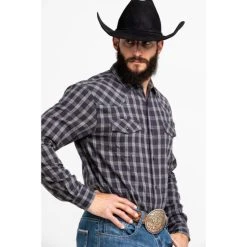 Best reviews of ???? Cody James Men's Flying Squirrel Plaid Long Sleeve Western Flannel ???? Shirt Grey ???? -Cody James -shop unnamed file 3724