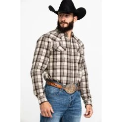 Hot Sale ???? Cody James Men's Sand Storm Plaid Long Sleeve Western Flannel ???? Shirt Grey ✔️ -Cody James -shop unnamed file 3730