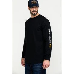 Brand new ???? Cody James Men's Black FR Logo Long Sleeve Work ???? Shirt - Tall ???? -Cody James -shop unnamed file 3761