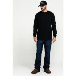 Brand new ???? Cody James Men's Black FR Logo Long Sleeve Work ???? Shirt - Tall ???? -Cody James -shop unnamed file 3764