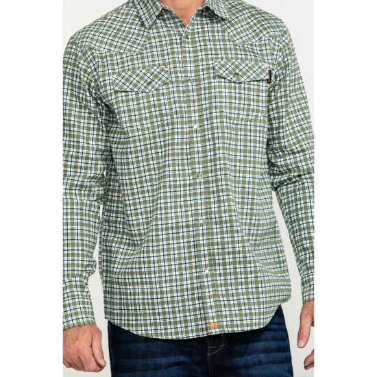 Deals ???? Cody James Men's FR Woven Plaid Long Sleeve Button Down Work ???? Shirt Light Blue ???? 4 Deals ???? Cody James Men's FR Woven Plaid Long Sleeve Button Down Work ???? Shirt Light Blue ???? - Image 4