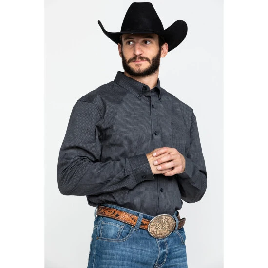 Discount ???? Cody James Core Men's Burton Geo Print Long Sleeve Western ???? Shirt Grey ❤️ 3 Discount ???? Cody James Core Men's Burton Geo Print Long Sleeve Western ???? Shirt Grey ❤️ - Image 3