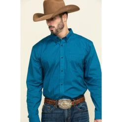 Wholesale ???? Cody James Core Men's Ringfield Micro Geo Print Long Sleeve Western ???? Shirt Black ????