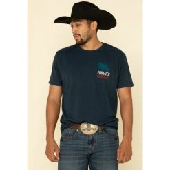 Discount ❤️ Cody James Men's Forever Cowboy Graphic Short Sleeve T-Shirt Blue ❤️