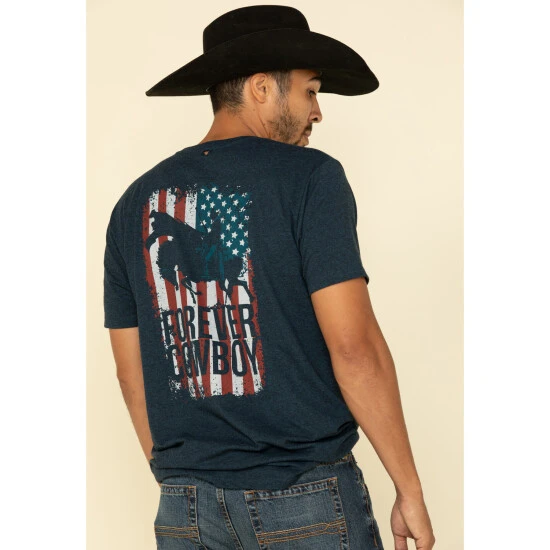 Discount ❤️ Cody James Men's Forever Cowboy Graphic Short Sleeve T-Shirt Blue ❤️ 2 Discount ❤️ Cody James Men's Forever Cowboy Graphic Short Sleeve T-Shirt Blue ❤️ - Image 2