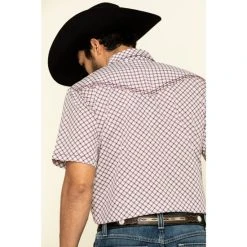 Best Sale ✨ Cody James Men's Kaleidoscope Geo Print Short Sleeve Western ???? Shirt Maroon ???? -Cody James -shop unnamed file 3865