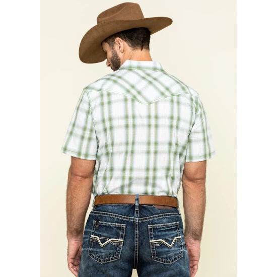 Deals ✨ Cody James Men's Woodlands Large Plaid Short Sleeve Western ???? Shirt White ???? 2 Deals ✨ Cody James Men's Woodlands Large Plaid Short Sleeve Western ???? Shirt White ???? - Image 2