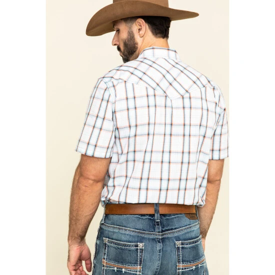 Budget ???? Cody James Men's Neon Glow Plaid Short Sleeve Western ???? Shirt White ???? 2 Budget ???? Cody James Men's Neon Glow Plaid Short Sleeve Western ???? Shirt White ???? - Image 2