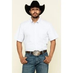 New ???? Cody James Core Men's Crossroads Geo Print Short Sleeve Western ???? Shirt - Tall White ????