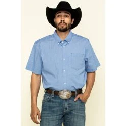 Top 10 ???? Cody James Core Men's Lone Star Geo Print Short Sleeve Western ???? Shirt Royal Blue ????