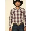 Wholesale ???? Cody James Men's Las Cruces Large Plaid Long Sleeve Western ???? Shirt Maroon ????