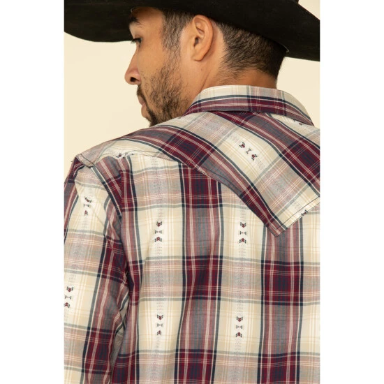 Wholesale ???? Cody James Men's Las Cruces Large Plaid Long Sleeve Western ???? Shirt Maroon ???? 5 Wholesale ???? Cody James Men's Las Cruces Large Plaid Long Sleeve Western ???? Shirt Maroon ???? - Image 5