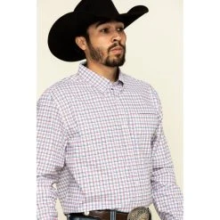 Best Pirce ???? Cody James Core Men's Patriot Small Plaid Long Sleeve Western ???? Shirt - Big White ❤️ -Cody James -shop unnamed file 3915