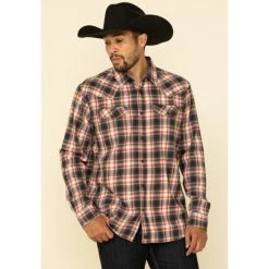 Budget ❤️ Cody James Men's Spruce Plaid Long Sleeve Western Flannel ???? Shirt - Tall Black/red ????