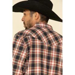 Budget ❤️ Cody James Men's Spruce Plaid Long Sleeve Western Flannel ???? Shirt - Tall Black/red ???? -Cody James -shop unnamed file 3956