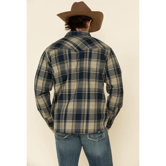 Budget ???? Cody James Men's Bogus Large Bonded Plaid Long Sleeve Western Flannel ???? Shirt Tan ⭐ 3 Budget ???? Cody James Men's Bogus Large Bonded Plaid Long Sleeve Western Flannel ???? Shirt Tan ⭐ - Image 3