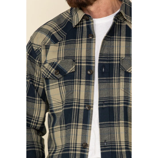 Budget ???? Cody James Men's Bogus Large Bonded Plaid Long Sleeve Western Flannel ???? Shirt Tan ⭐ 4 Budget ???? Cody James Men's Bogus Large Bonded Plaid Long Sleeve Western Flannel ???? Shirt Tan ⭐ - Image 4