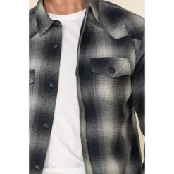 Wholesale ???? Cody James Men's Evergreen Large Ombre Plaid Long Sleeve Western Flannel ???? Shirt Navy ???? -Cody James -shop unnamed file 3970