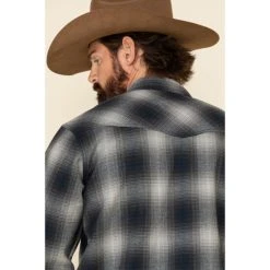 Wholesale ???? Cody James Men's Evergreen Large Ombre Plaid Long Sleeve Western Flannel ???? Shirt Navy ???? -Cody James -shop unnamed file 3971