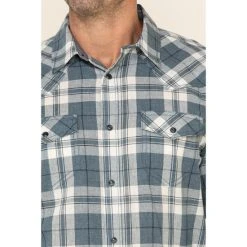 Buy ✔️ Cody James Men's Static Large Plaid Long Sleeve Western ???? Shirt Cream/blue ???? -Cody James -shop unnamed file 3979