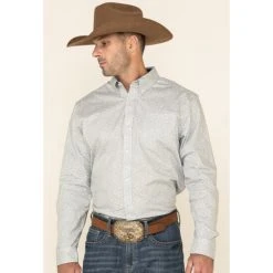 Hot Sale ???? Cody James Men's Hemlock Medallion Print Long Sleeve Western ???? Shirt Grey ????