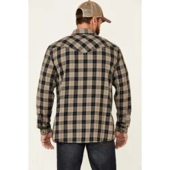 Promo ✔️ Cody James Men's Plow Large Plaid Long Sleeve Snap Western Flannel ???? Shirt Olive ???? -Cody James -shop unnamed file 4027